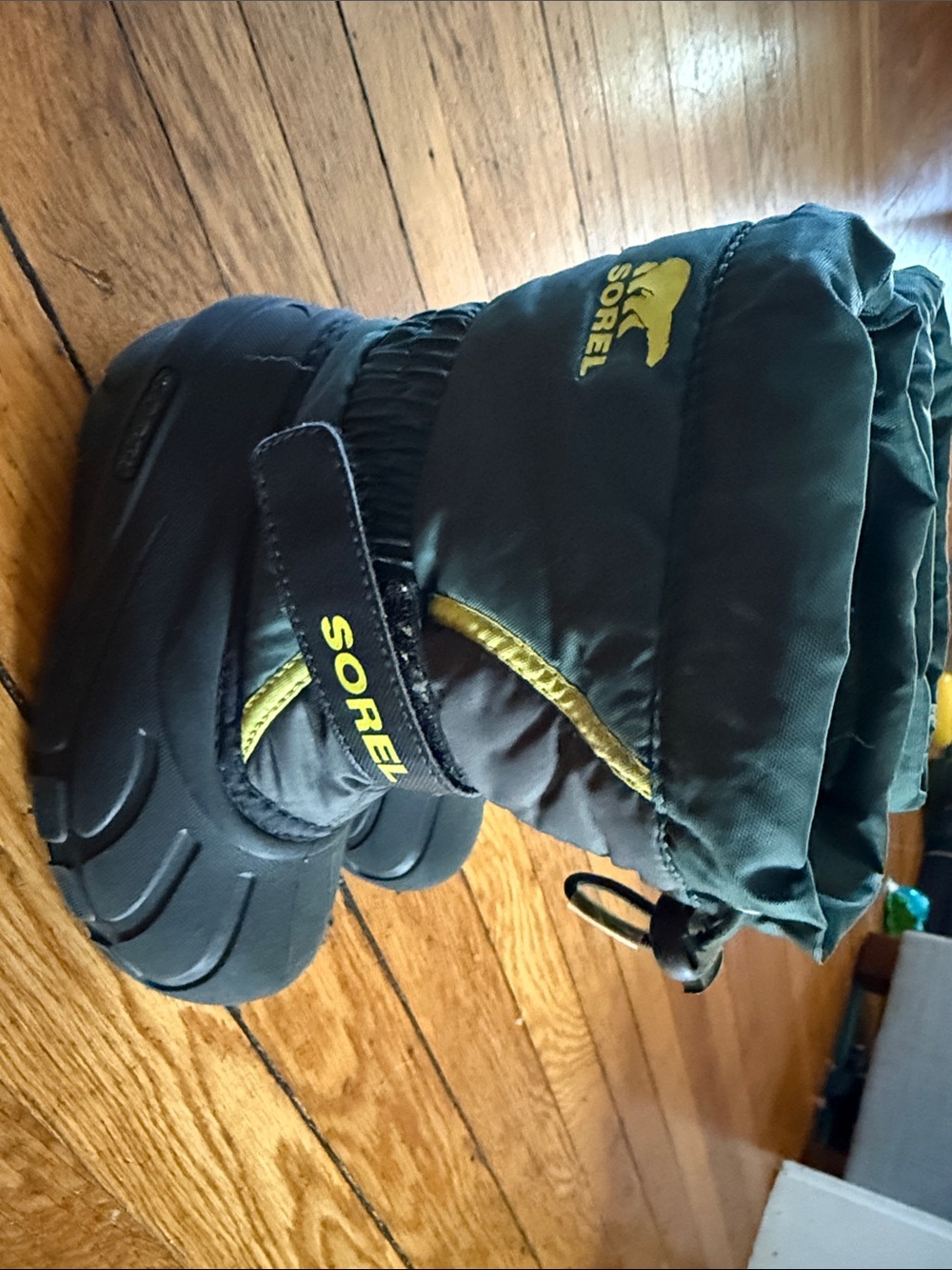 Sorel Kids Black and Yellow Winter Boot